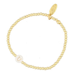 Armband 3mm 14krt en schelp...