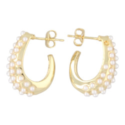 Oorbellen metaal met parels