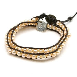 Armband facet 6mm (champagne)