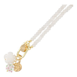 Ketting halfedelsteen white...