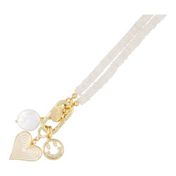 Ketting halfedelsteen white...