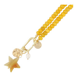 Ketting halfedelsteen donut...