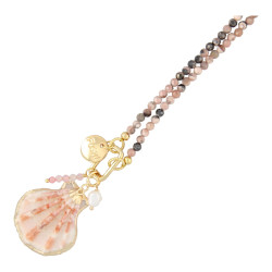 Ketting 4mm halfedelsteen...