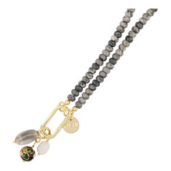 Ketting halfedelsteen Black...