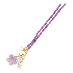 Ketting halfedelsteen lila...