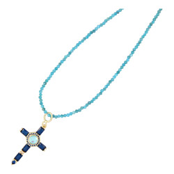 Ketting 3mm halfedelsteen...