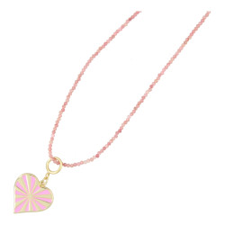 Ketting 2mm halfedelsteen...