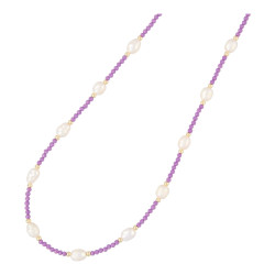 Ketting 3mm halfedelsteen...