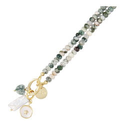 Ketting halfedelsteen donut...