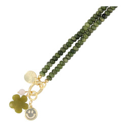 Ketting halfedelsteen donut...