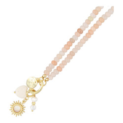Ketting halfedelsteen donut...
