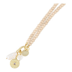 Ketting halfedelsteen donut...