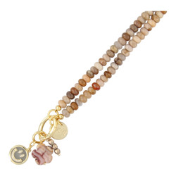 Ketting halfedelsteen donut...