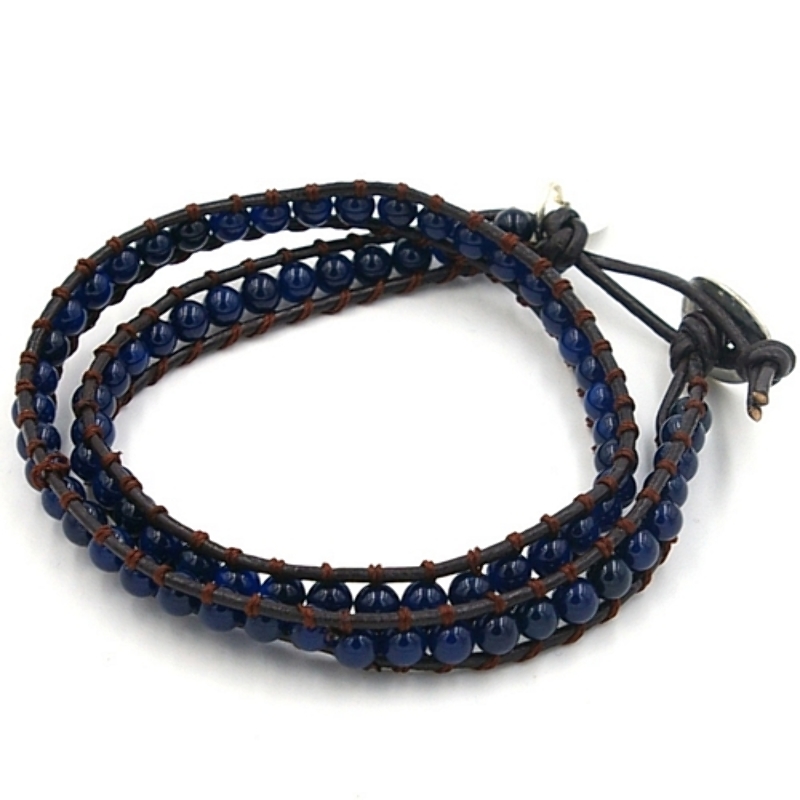 Armband wikkel halfedelsteen lapis lazuli