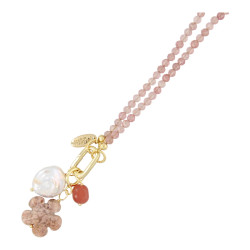 Ketting 4mm halfedelsteen...