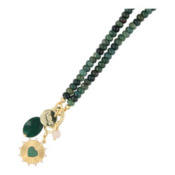 Ketting halfedelsteen donut...
