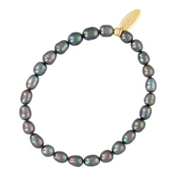 Armband zoetwaterparel grijs