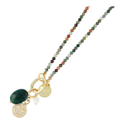 Ketting 3mm halfedelsteen...