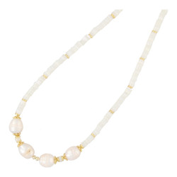 Ketting 2x4mm schelp en...