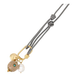Ketting touw geknoopt grijs...