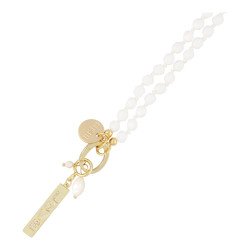 Ketting halfedelsteen white...