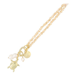 Ketting 4mm schelp beige...