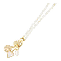 Ketting 4mm schelp wit met...