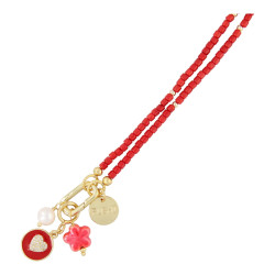 Ketting koraal rood met...