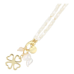 Ketting blokjes schelp wit...