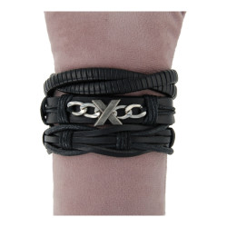 Heren armbandset zwart...