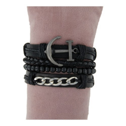 Heren armbandset zwart...