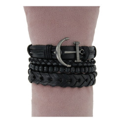 Heren armbandset zwart...