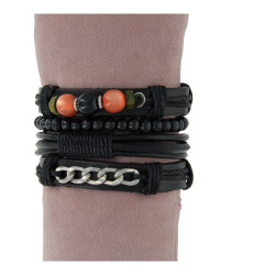 Heren armbandset zwart...