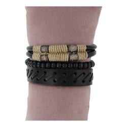 Heren armbandset zwart...