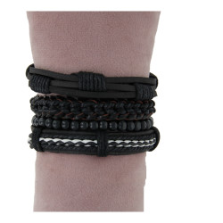 Heren armbandset zwart...
