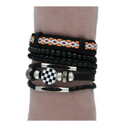 Heren armbandset zwart...