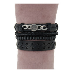 Heren armbandset zwart...