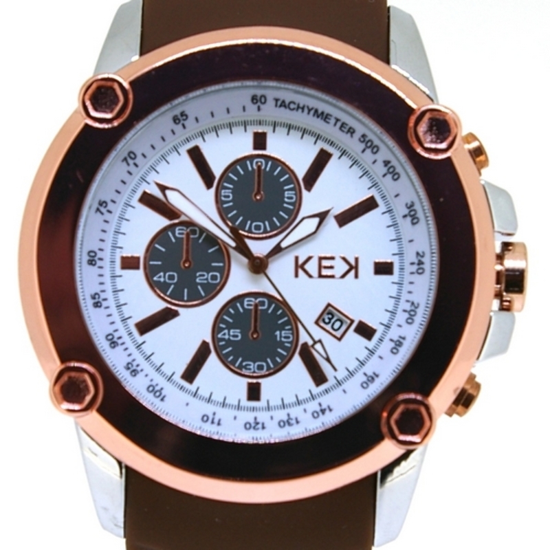 KEK horloge unisex bruin/wit