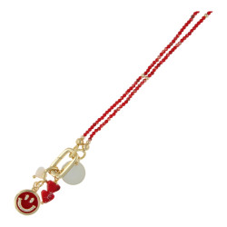 Ketting 2mm halfedelsteen...