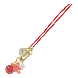Ketting 2mm halfedelsteen...