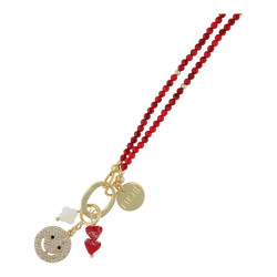 Ketting halfedelsteen 3mm...
