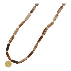 Ketting kort halfedelsteen...