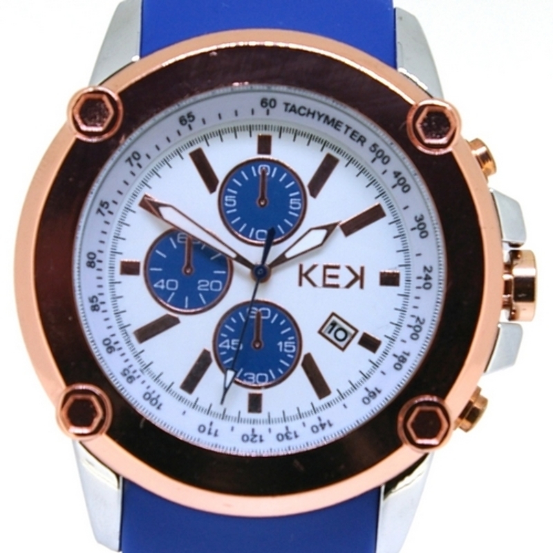 KEK horloge unisex blauw/wit